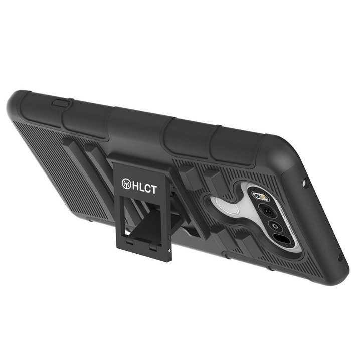 LG V20 Case, HLCT Rugged Shock Proof Dual-Layer PC and Soft Silicone Case With Built-In Kickstand for LG V20 (... N28