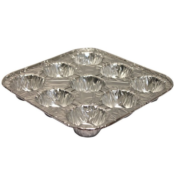12 Mini Cavity Compartment Muffin Aluminum Foil Disposable Recyclable