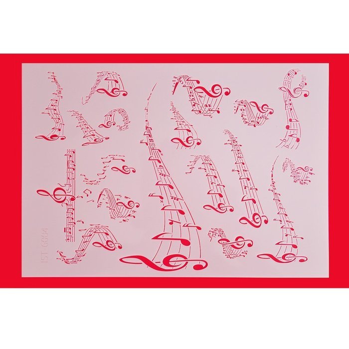 FOUR-C Coffee and Chocolate Stencils Music Model Cake Stencils Decorating Tools Color White