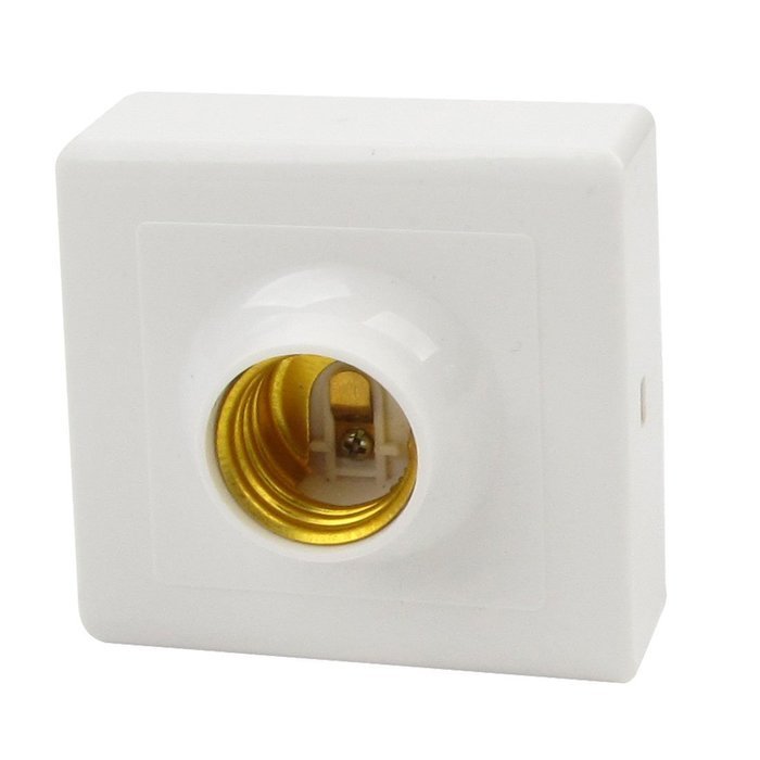 Water & Wood White Plastic Base E27 Bulb Socket Lamp Holder 60W 220V