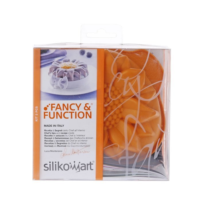 Silikomart Silicone Fancy and Function Bakeware Collection Small Cake Pans, Rose, Set of 2
