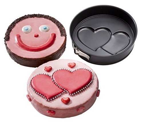 Zenker 7413 "Special Creative" Heart + Smiley Springform-Set, Black, 10.24 x 2.56"