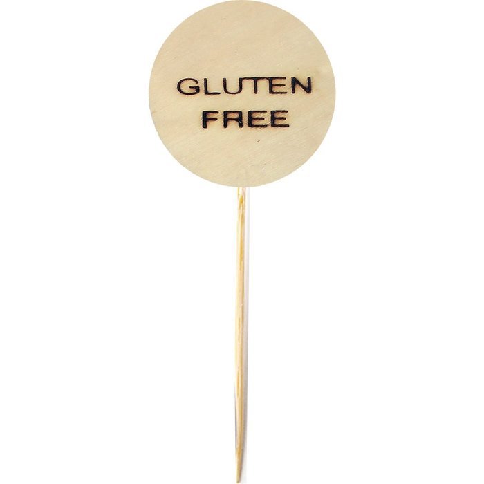 Simply Baked Gluten Free Food Marker, Pack of 24 Markers, Clearly Display Gluten Free Foods with Style, Wood Disc...