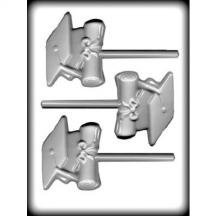 8H-13531 Cap/Diploma Sucker Hard Candy Mold Package of 3