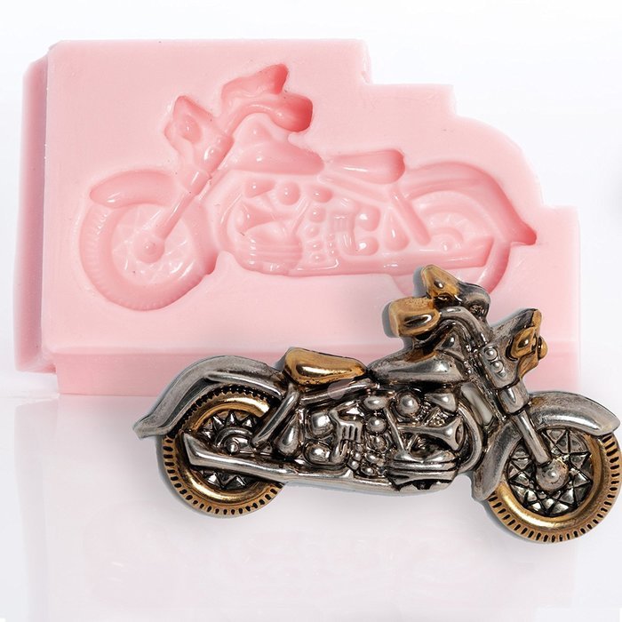 Motorcycle Silicone Mold Food Safe Fondant, Chocolate, Candy, Resin, Polymer Clay Mold. Flexible easy to use.... N4
