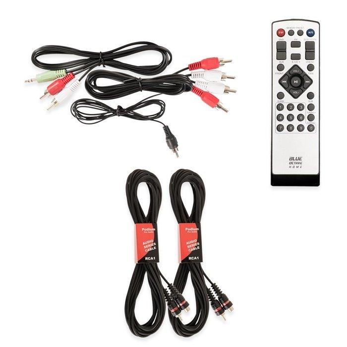 Blue Octave B52 Home Theater Powered 5.1 Bluetooth Speaker System with FM and 2 Extension Cables