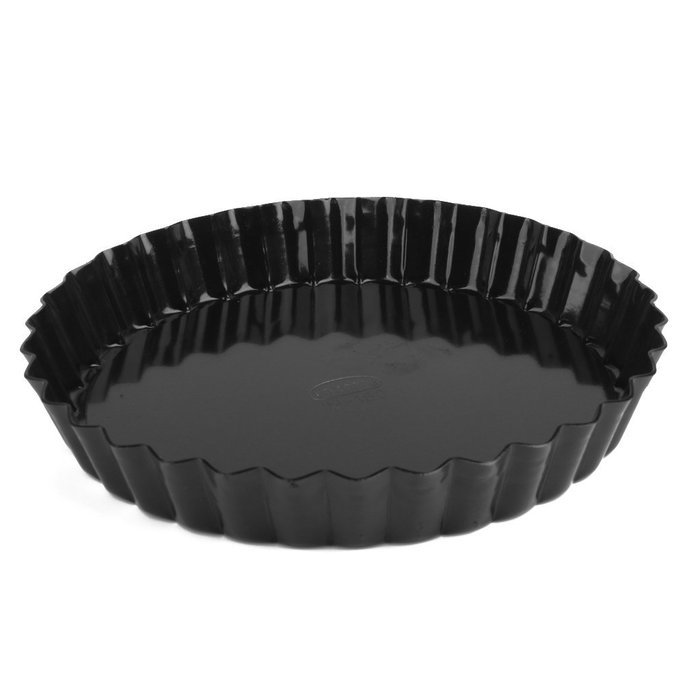 Round Tart Pie Tin Removable Bottom Pan Mould Black (10 IN) N8