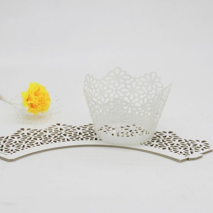 25 PCS Cake cups,Morecome Lace Laser Cut Cupcake Wrapper Liner Baking Cup Muffin (Purple) N7