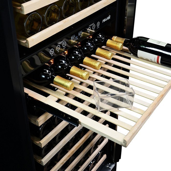 NewAir AWR-1600DB Premier Gold Series 160 Bottle Built-In WIne Cooler, StaInless Steel/Black N6
