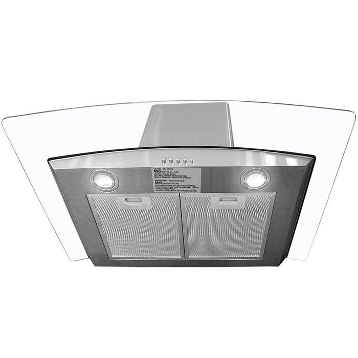 toyofmine Kitchen Stainless Steel 36" Glass Wall Mount Range Hood Stove Vents + 2x Filter N5