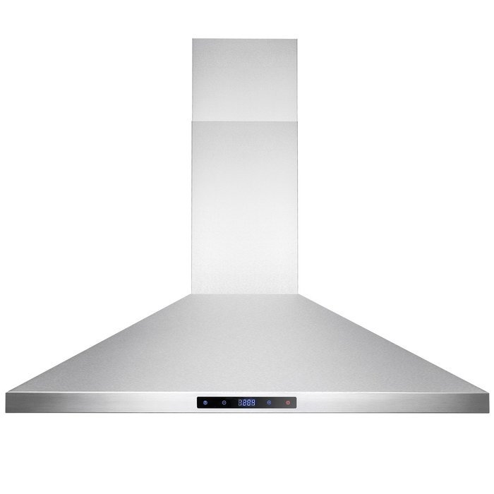 AKDY 36" Island Mount Stainless Steel Kitchen Vent Ducted Range Hood LED Display Touch Control N5