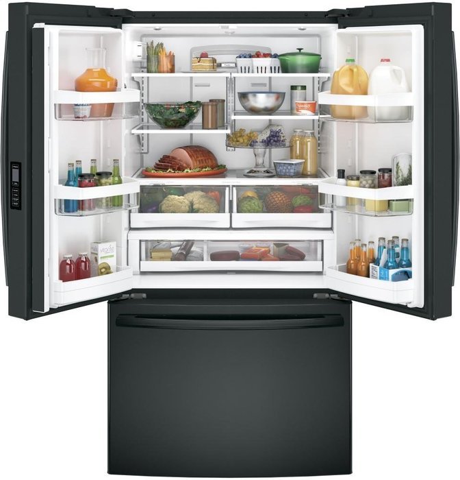 GE Black French-Door Bottom Freezer Refrigerator N2
