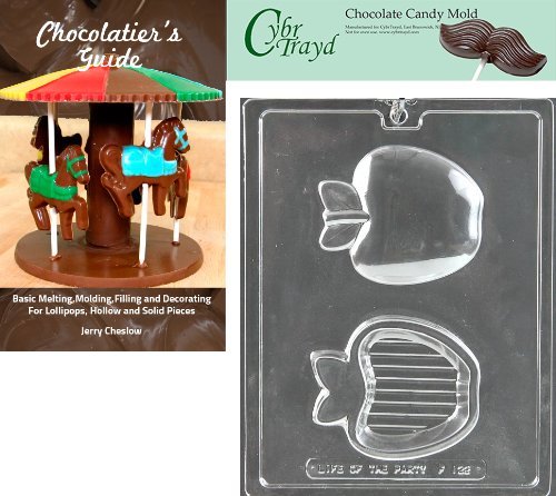 Cybrtrayd Apple Pour Box Chocolate Candy Mold with Chocolatier's Guide