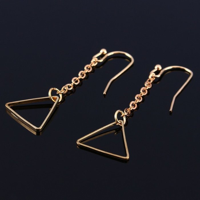 Oligex(TM) Simple Womens Jewelry Long Chain Hollow Triangle Pendant Ear Studs Earrings