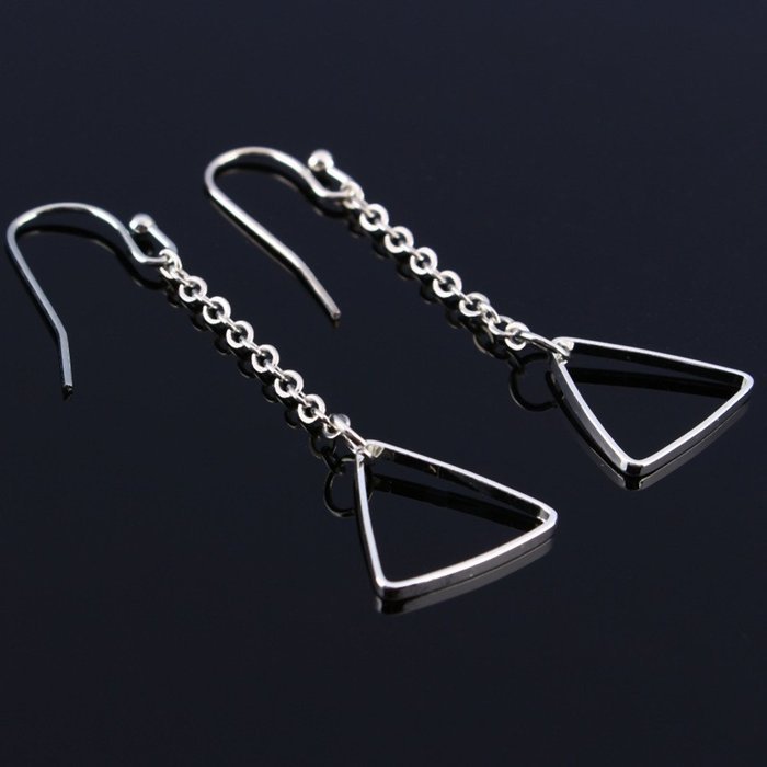 Oligex(TM) Simple Womens Jewelry Long Chain Hollow Triangle Pendant Ear Studs Earrings N2