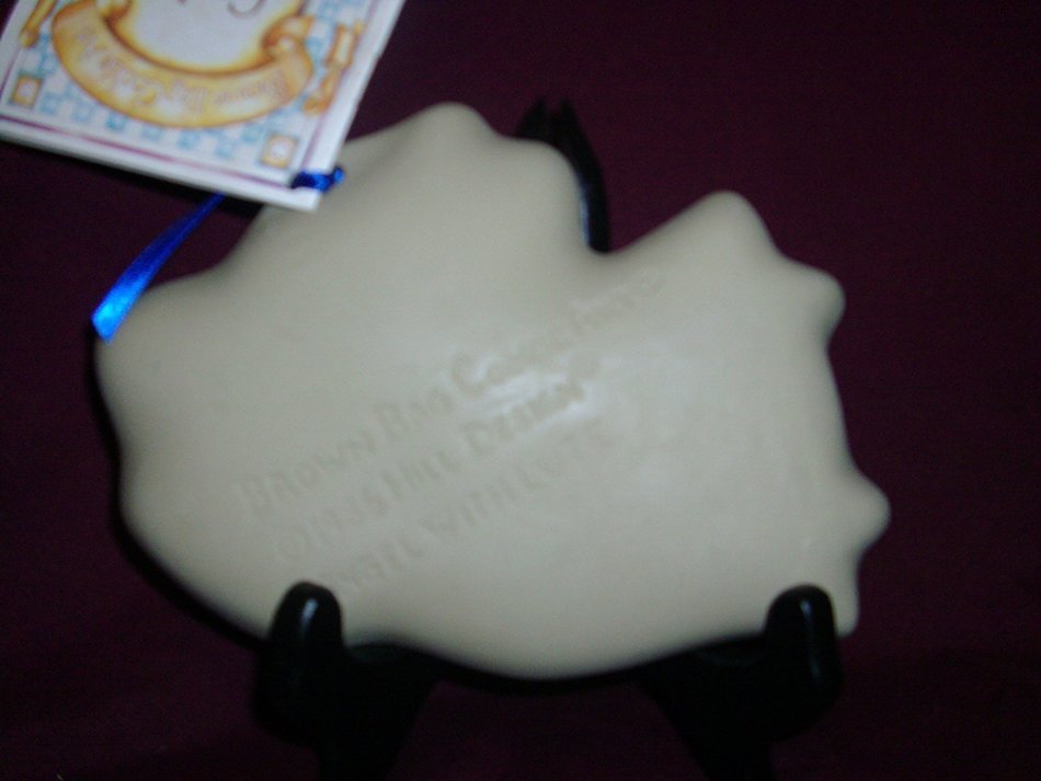 1986 Brown Bag Cookie Art Mold Angel with Lute N2
