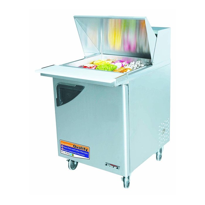 Turbo Air - Super Deluxe Mega Top 12 Pan 2 Door Stainless Refrigerated Sandwich/Salad Prep Table