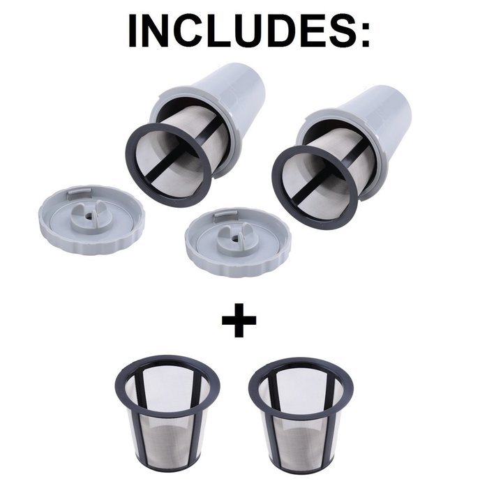Keurig My K-cup 2 pack with 2 EXTRA Mesh Filters K10 K45 K55 K65 K75 Platinum Plus N2