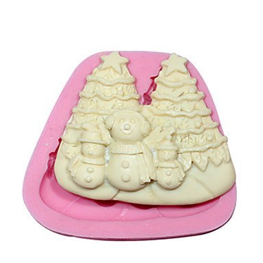 Y&XL&H Snowmen Christmas Trees Silicone Mould For Crafts Jewelry Chocolate Fondant PMC Resin Clay N2