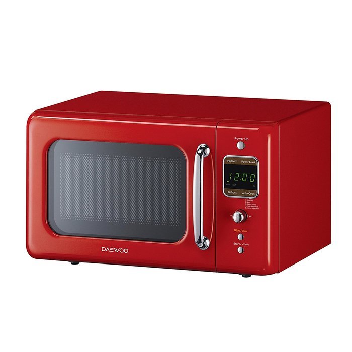 Daewoo Retro Microwave Oven 0.7 Cu Ft, Pure Red 700W