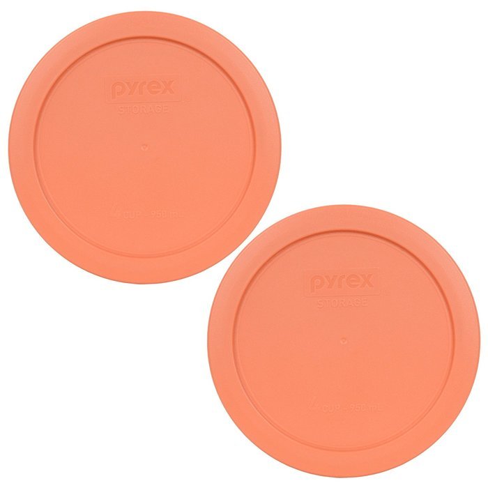 Pyrex 7201-PC Round 4 Cup Storage Lid for Glass Bowls (2, Light Orange)