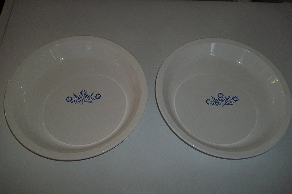 Pair of P-309 Cornflower Corning Ware 9" Pie Plates N2