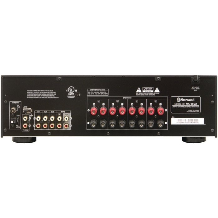 Sherwood RX5502 100 Watt x 4 RMS Dual-Zone Stereo Receiver (Black) N2