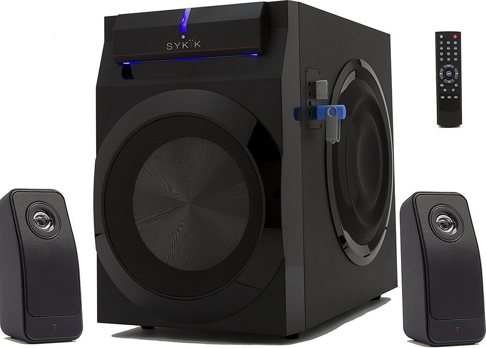 Sykik Power SPP0298BT, Bluetooth Powerful 210W RMS, with 8" Active subwoofer , 2x 8" passive, Remote control,...