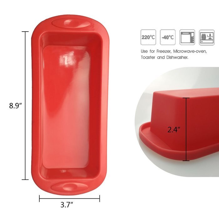 Silicone Cake Pan, 8.5" Silivo Square Cake Baking Mould, FDA-Approved Non-Stick Bakeware Decorating bread Pan,... N2