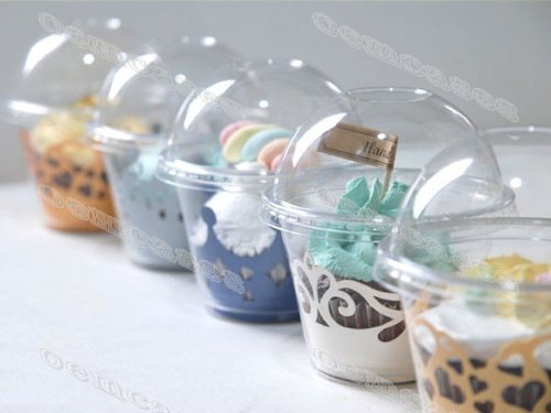 Premium High Quality Individual Clear Plastic Cupcake Pods for Bake Sales (200) N2