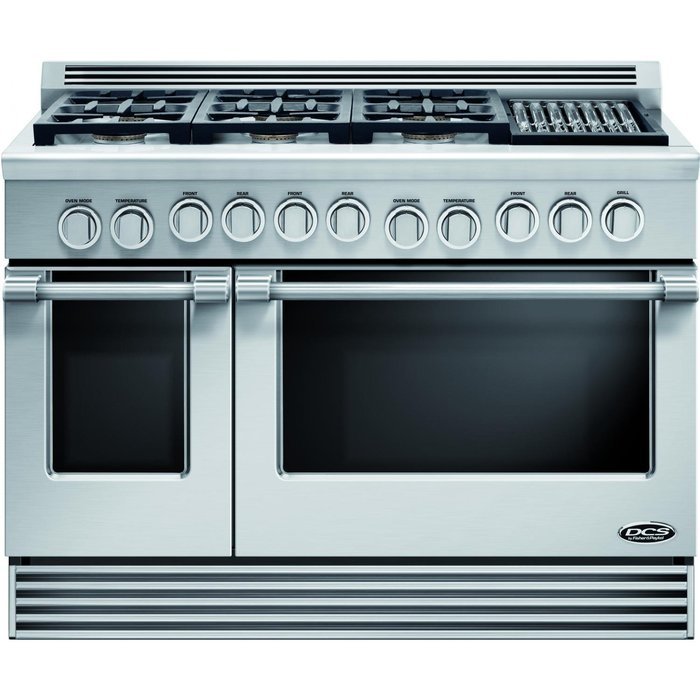 DCS RGV486GLN Professional 48" Stainless Steel Gas Sealed Burner Double Oven Range - Convection