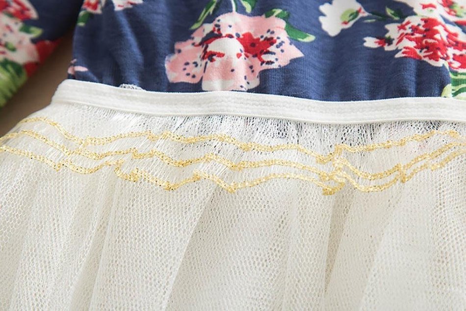 Dress ,BeautyVan Child Girl Kid Infant Floral Print Long Sleeve Tutu Dress Gauze Dress Clothes (3T, White) N5