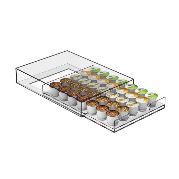 Mind Reader Plexus Single Serve Coffee Pod Storage Drawer, 35 Capacity, Clear