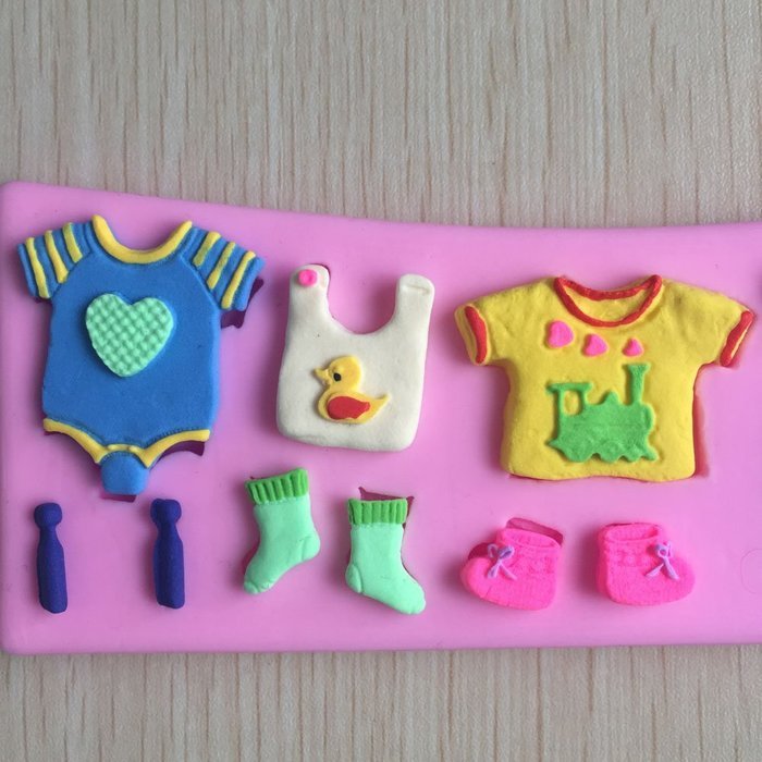 Karen Baking Baby Clothes Shape 3D Silicone Cake Mold For Cake Fondant Decorating N2