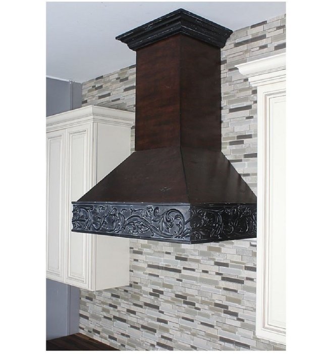 Z Line 373AW-36 1200 CFM Wooden Wall Mount Range Hood, 36", Antigua/Walnut N2