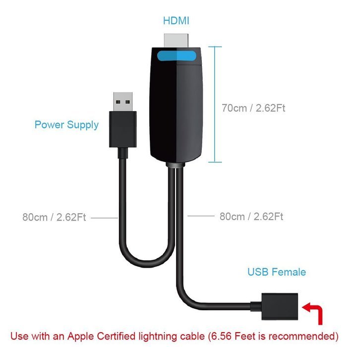 LETSCOM Lightning to HDMI Adapter for iPhone, HDMI Display Adapter - 1080P HDTV Adapter HDMI Streaming Dongle... N7