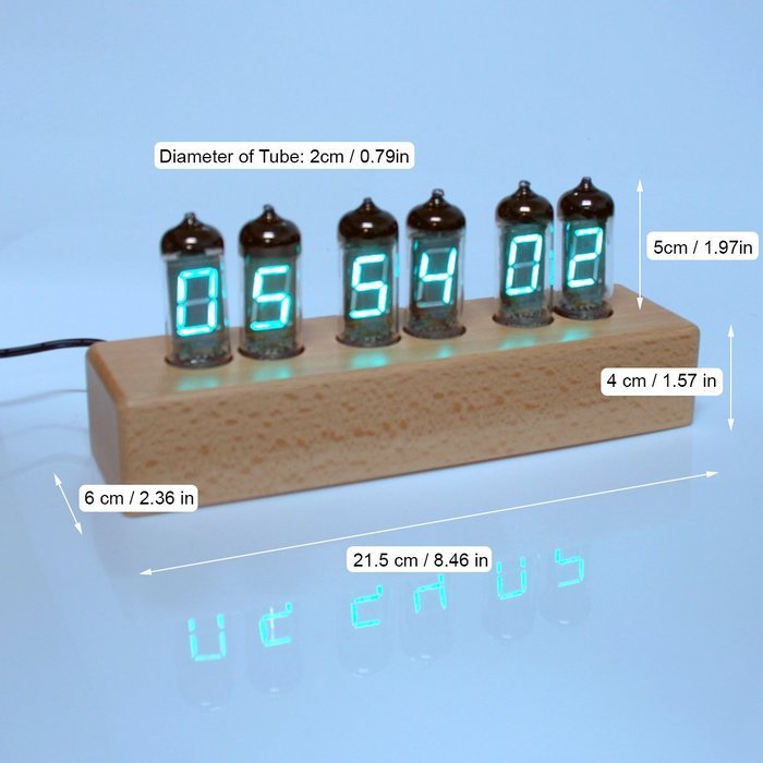 Tube Shelf Clock on Wood Body