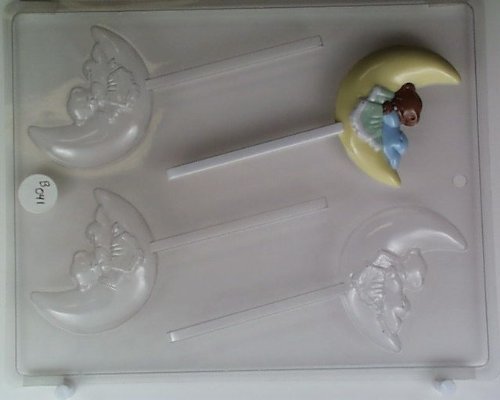 Cute Bear with blanket sleeping on Moon B041 Baby Chocolate Candy Mold