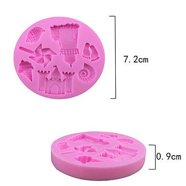 Y&XL&H Beach & Castle Type Candy Fondant Cake Molds For The Kitchen Baking Molds 7.27.20.9cm N3