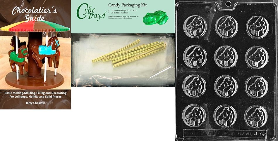 Cybrtrayd J074 Piano Mint Chocolate Candy Mold with Exclusive Cybrtrayd Copyrighted Chocolate Molding Instructions