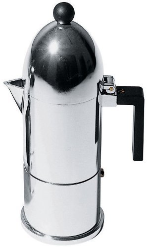 La Cupola Espresso Maker by Aldo Rossi Size: 1 cup, Handle Color: Black, Finish: Mirror Polished