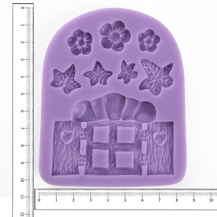 Anyana House Cabin Flower Silicone Fondant Mould Sugar Paste Cake Cupcake Icing