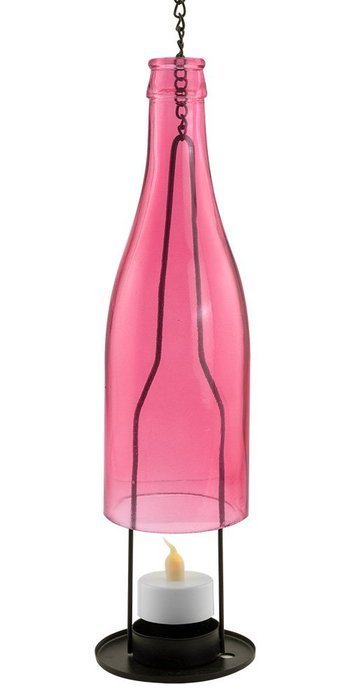 Epic Products Wine Bottle Lantern, Regular, Fuchsia N2