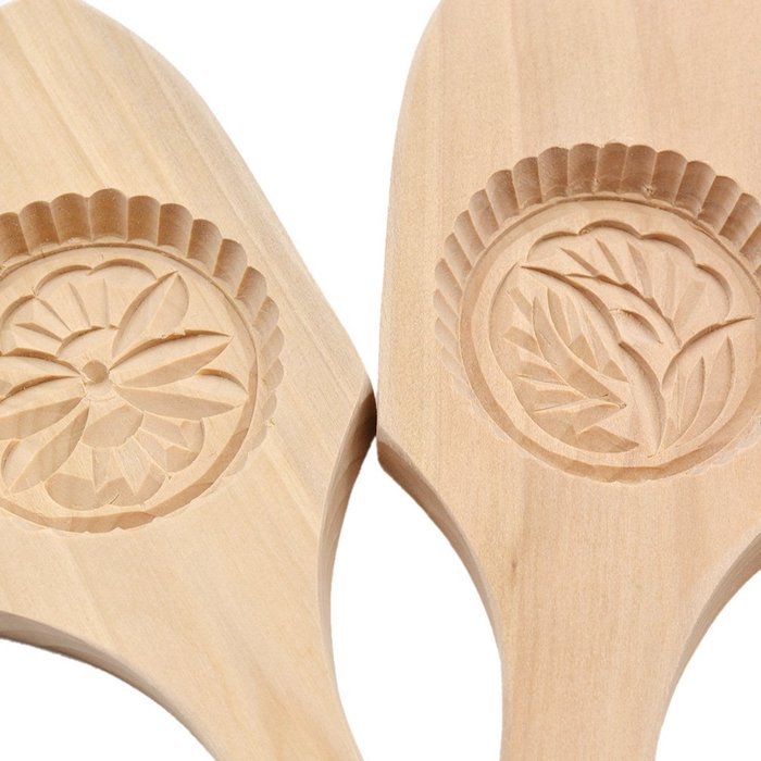 Lychee Wooden Flower Traditional Moon Cake Baking Mould Steamed Pumpkin Pie Mold Random