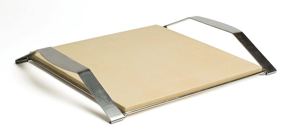 Pizzacraft PC0105 15" Square Baking/Pizza Stone with Stainless Frame N3