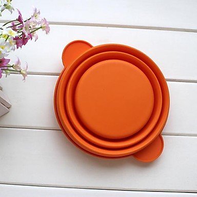 Sher Unfoldable Bowl with Lid for Kids or Outdoor Camping, Food Safe Silicone Material, Random Color N4
