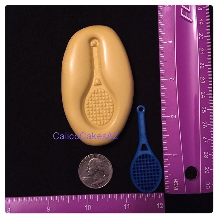 Tennis Racket Fondant Mold Chocolate Candy Gumpaste Soap Resin Clay