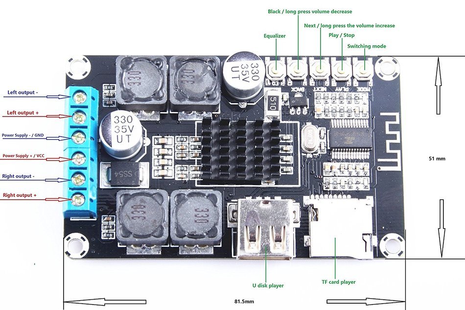 XINY TPA3116D2 Bluetooth digital amplifier board Max dual-channel 2X50W Bluetooth audio receiver amplifier Support... N5