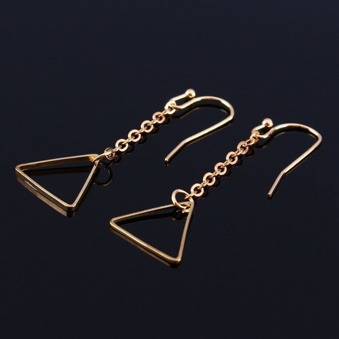 Oligex(TM) Simple Womens Jewelry Long Chain Hollow Triangle Pendant Ear Studs Earrings N3