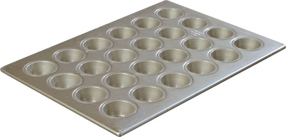 Carlisle 601829 Steeluminum 24 Cup Heavy Duty Mini Muffin/Cupcake Pan, 18" Length x 13" Width, 1.75-oz Capacity... N3